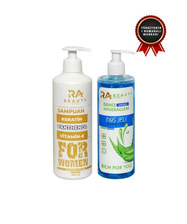 RA BEAUTY Instant Repair Care Hair Care Shampoo + Unisex Shower Gel 8