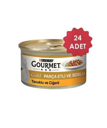 Gourmet Gold Chicken and Liver Cat Canned Food 85 Gr X 24 Pieces