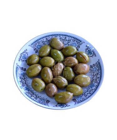 RETURN TO THE AEGEAN Homemade Traditional Green Scratched Olives - 2 Kg. (NATURAL BRINE CONTAINS ONLY SALT AND WATER) - Buy Online on GoSupps.com