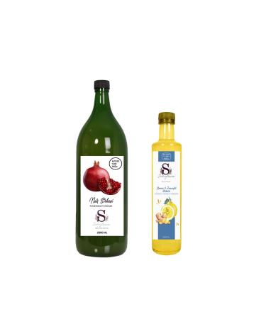 Suheylaana Natural Pomegranate Vinegar 2000 Ml - Natural Lemon & Ginger Vinegar 500 Ml
