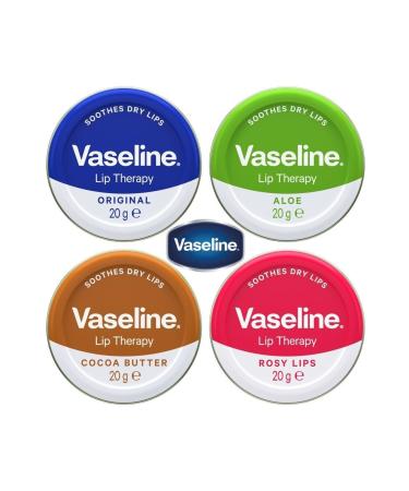 Vaseline Lip Therapy 20g Rosy Lips - Cococa Butter - Original & Aloe (4 Pieces)