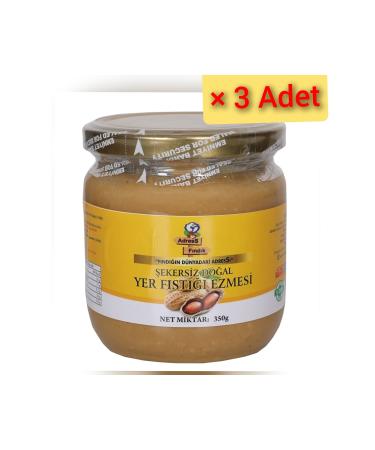 adressfindik Sugar-Free Natural Peanut Butter 3 Pieces 350 3