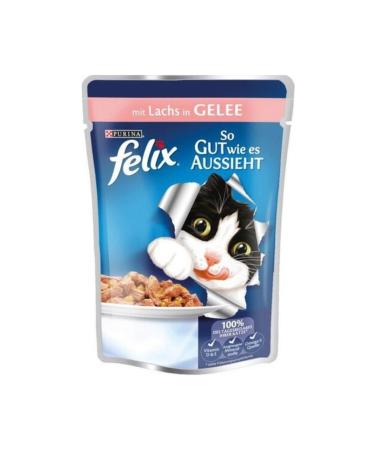 FELIX Purina Felix Salmon Fish Pouch Wet Cat Food 100 Gr X 6 Pieces Salmon - Buy Online on GoSupps.com