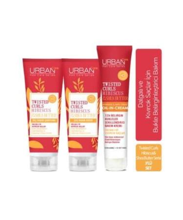 Urban Care Hibiscus & Shea Butter Shampoo & Conditioner & Leave-in Conditioner 3-Piece Set Set.urb.47