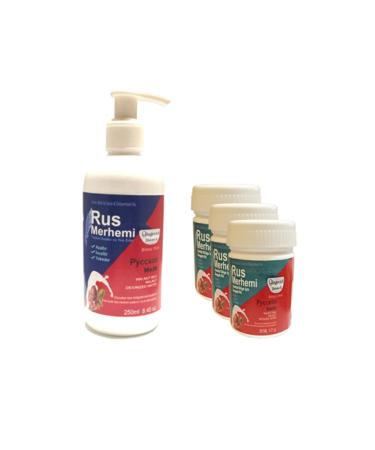 H NTOHU Russian Ointment Hair Removal Cream Ointment 250 Ml 1 Piece + Russian Ointment Genital Area Cream 50 Ml 3 Pieces