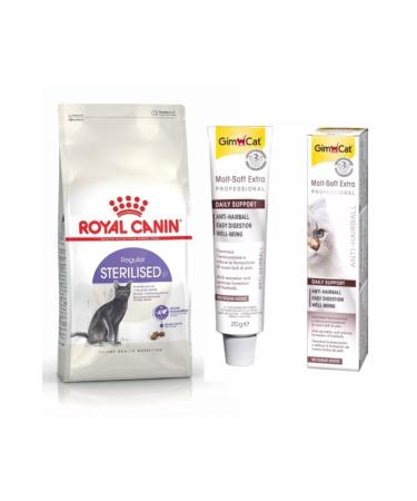 Royal Canin Sterilized Cat Food 4 Kg + Gimcat Cat Malt 20 Gr (original)
