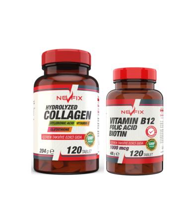 Nevfix Vitamin B12 Folic Acid Biotin 120 Tablets Collagen (Collagen) 120 Tablets