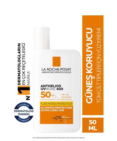 La Roche Posay Anthelios Uvmune Fluid Spf 50 Face Sun Cream for All Skin Types 50 Ml
