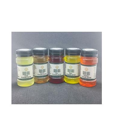 gold gull Lime Melon Banana Pomegranate & Pineapple Flavored Coffee & Fruit Syrups 5 X 80 Ml.