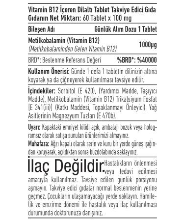 Canfeza Sezgin Vitamin B12 Methylcobalamin - Buy Online on GoSupps.com