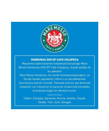 Mare Mosso Caffe Vendite Honduras Regional (GROUND OR BEANS) Filter Coffee 1 Kg. - Buy Online on GoSupps.com