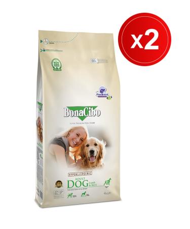 BonaCibo Adult Dog Lamb & Rice 4 Kg X 2 Pieces Lamb Meat and Rice Adult Dog Food
