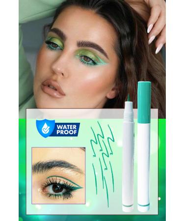 Dahaus Light Green Ultra Fine Tip Liquid Pencil Eyeliner Applyable Makeup Eye Waterproof