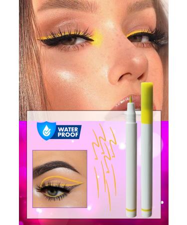 Dahaus Yellow Ultra Fine Tip Liquid Pencil Eyeliner Applyable Makeup Eye Waterproof