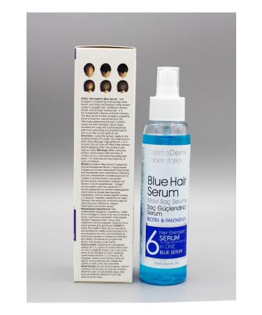 DermaDerm Blue Hair Serum 125 ml and Blue Serum Shampoo 250 ml Vitamin Biotin and Panthenol - Buy Online on GoSupps.com