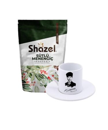 Shazel Milky Menengi Coffee 200 Gr. + Kemal Atat rk Signed Turkish Coffee Cup