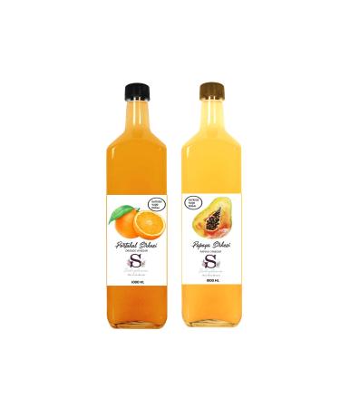 Suheylaana Natural Orange Vinegar 1000 ml and Papaya Vinegar 1000 ml