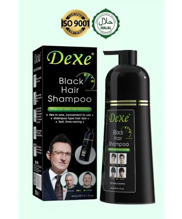 Dexe Black Hair Shampoo White Concealer Shampoo Black Color 400 Ml Large Size