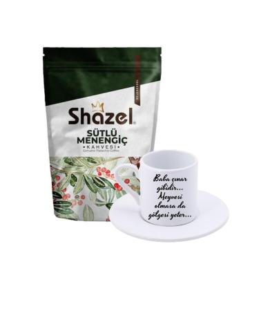 Shazel Milky Menengi Coffee 200 gr. + Turkish Coffee Cup with the inscription "Father is Like a Plane Tree"