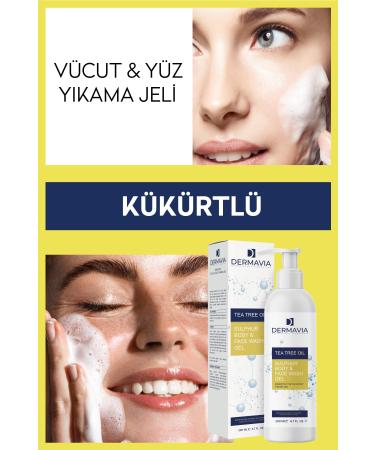 Dermavia Sulfur Face and Body Wash Gel 200 ml Effective Anti-Bacterial Against Scabies Acne & Eczema - Buy Online on GoSupps.com