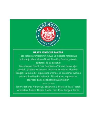 Mare Mosso Caffe Vendite Brazil Fine Cup Santos Regional (GROUND OR BEANS) Filter Coffee 250 Gr. - Buy Online on GoSupps.com