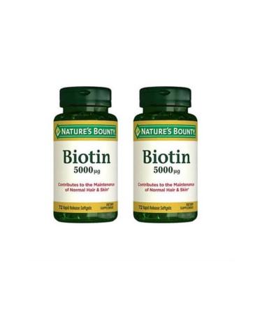 Natures Bounty Nb Biotin 5000 Mcg 72 Capsules - 2 Pieces