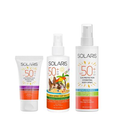SOLARIS Sun Cream Anti-Stain Spf 50+ (50 Ml) And Children's Sun Cream Spray Spf 50+ (150 Ml) And Yeti