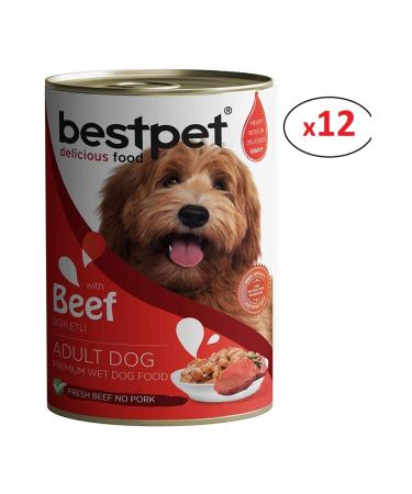 Bestpet Best Pet Steak Dog Canned Food 415 Gr 12 Pieces