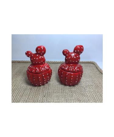 Tiny Miracles Cactus Delight Bowl 2 Piece Red