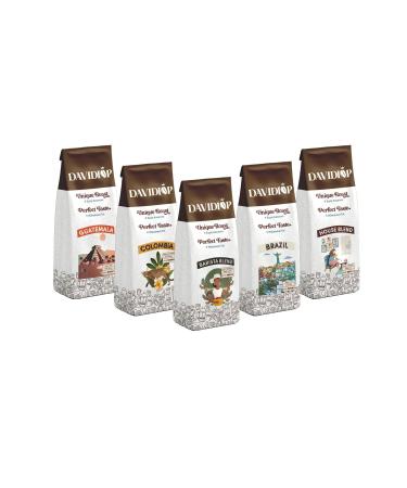 DAVIDIOP Mixed 5 Piece Ground Filter Coffee Package