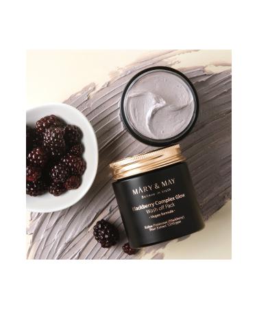 Mary & May Blackberry Glow Wash Off Pack - Moisturizing and Brightening Skin Care Mask 125ml - Buy Online on GoSupps.com