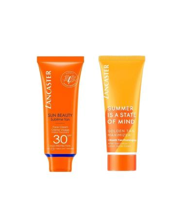 Lancaster Golden After Sun Lotion 75ml+spf30 Sunscreen Face Cream 50ml Set of 2