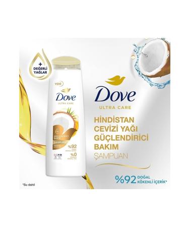 Dove Ultra Care Hair Care Shampoo Strengthening Care Coconut Oil 400 Ml - Buy Online on GoSupps.com