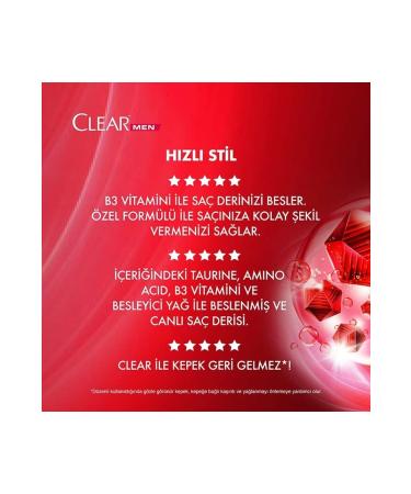 Clear Men Anti-Dandruff Shampoo Quick Style 2 in 1 Easy-to-Shape Hair 350 Ml - Buy Online on GoSupps.com