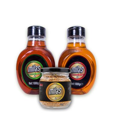 Milas Producers Association Pure Flower Honey 1 Kg + Suzem Pine Honey 1 Kg + Pollen