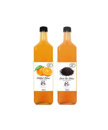 Suheylaana Natural Orange Vinegar 1000 Ml And Black Cumin Vinegar 1000 Ml