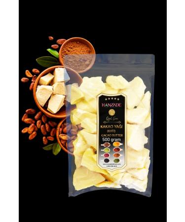 Hanzade Herbal Edible Pure Solid Cocoa Butter 500 Gr