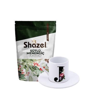 Shazel Milky Menengi Coffee 200 Gr. + Floral J Letter Turkish Coffee Cup
