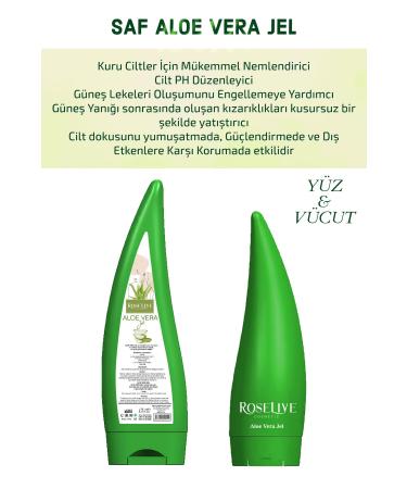 Roselive Aoe Vera Gel Daily Face and Body Care Gel - Natural Moisturizer / Brightener 175 Ml - Buy Online on GoSupps.com