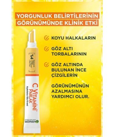 Garnier Vitamin C Skin Tone Equalizing and Brightening Eye Cream 15 / Ml - Buy Online on GoSupps.com