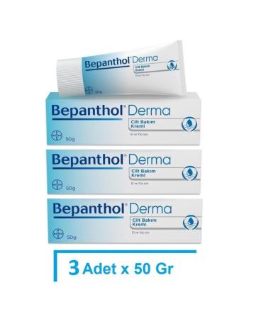 Bepanthol Derma Skin Care Cream For Hands And Face 50 Gr - 3 Pieces