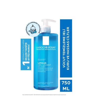 La Roche Posay Lipikar Gel - Face and Body Cleansing Gel for Dry and Sensitive Skin 750 Ml