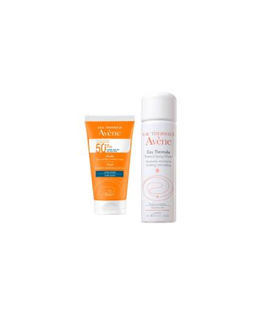 Avene Fluide SPF 50+ High Protection Sun Cream for Normal or Combination Skin 50 Ml + Thermal Water 50 Ml