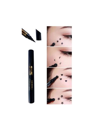 Dedi Moda 4 Pieces Double Sided Star - Heart - Moon and Flower Patterned Pencil Eyeliner