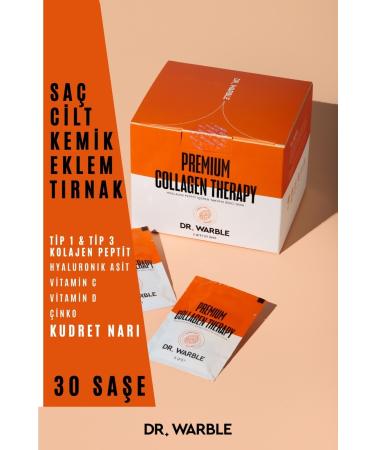 DR. WARBLE Premium Collagen Therapy-30 Sachet-Type 1 & Type 3 Collagen Hyaluronic Acid Bitter Melon Zinc and Vitamin C