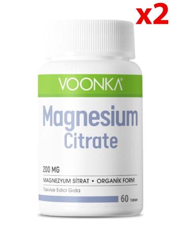 Voonka Magnesium Citrate 200 Mg 60 Tablets 2 Pieces