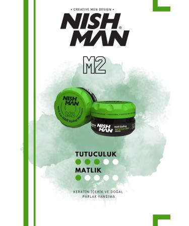 NISHMAN M2 Hair Styling Keratin Natural Shine Clay Wax