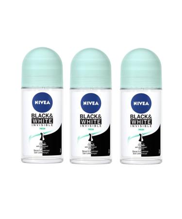 NIVEA Invisible Black White Fresh Women Roll-on 50 Ml 3 Pieces.