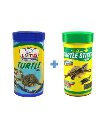 Ahm Lotus Turtle Sticks 250 Ml + Turtle 250 Ml Box Reptile Turtle Food