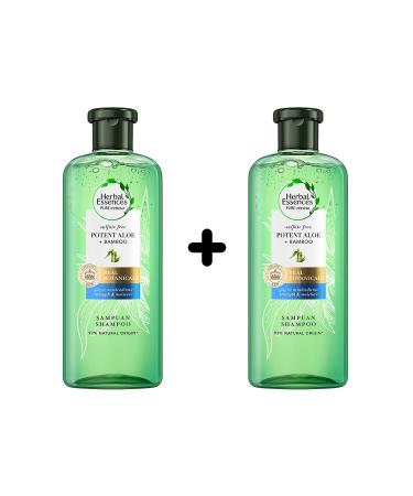 Herbal Essences Sulfate-Free Strength and Moisture Aloe + Bamboo Shampoo 2 Pack (2x380 Ml)